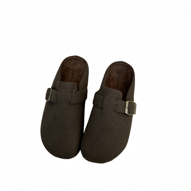 1725431042207_11776.jpg 2024 New Autumn Winter Thick Sole Versatile Birkenstock Slippers Women Closed Toe Felt Velvet Slip On Birkenstock Shoes
