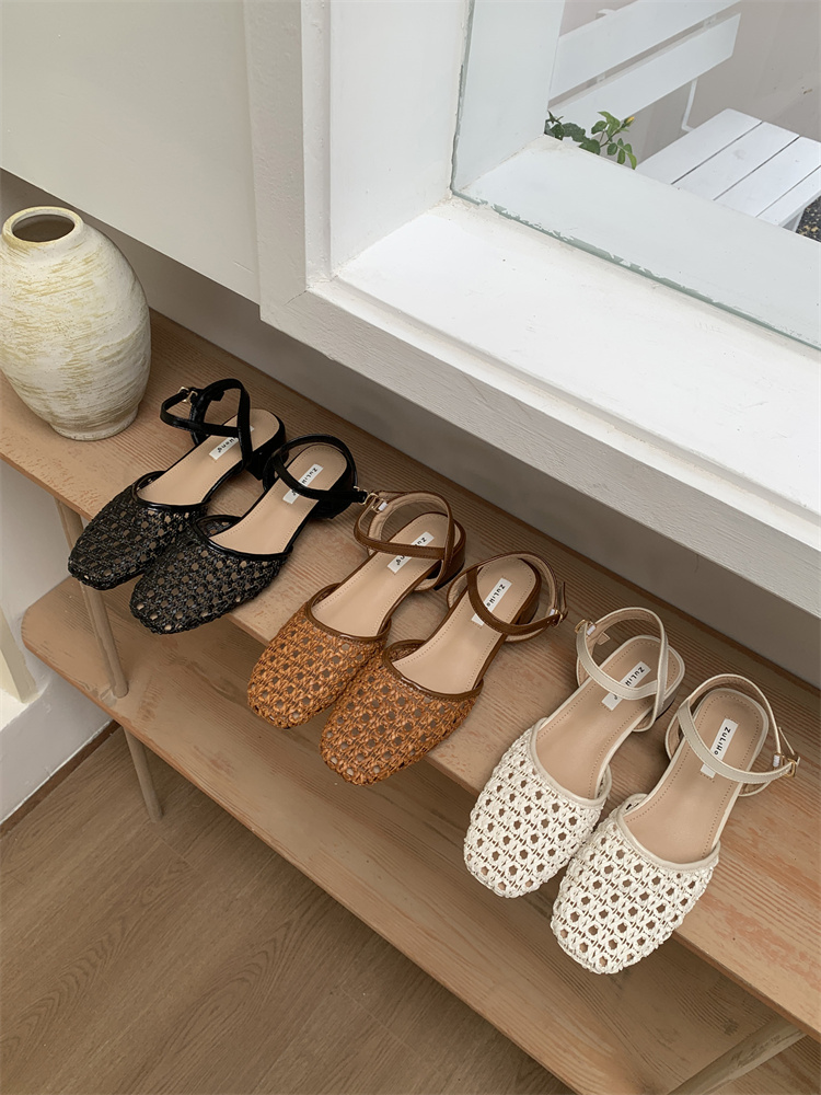 1747728436641_icME7J.jpg Niche Woven Bohemian Chunky Heel Mary Jane Shoes for Women Summer 2025 Dressy Single Shoes