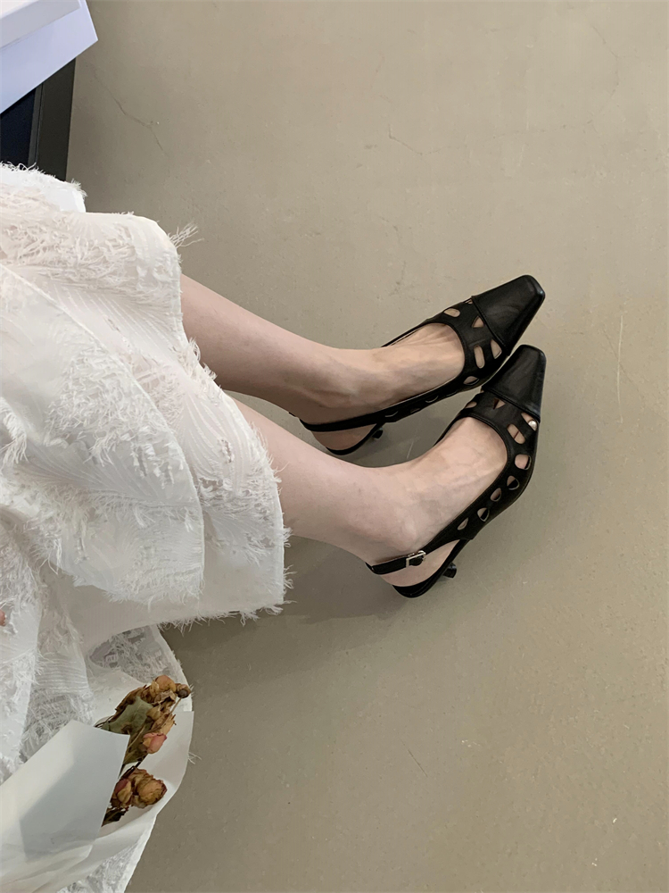 1750665091402_nALbpM.jpg French Style Khaki High Heel Peep Toe Sandals for Women 2025 Summer Thin Heel Commuter Shoes