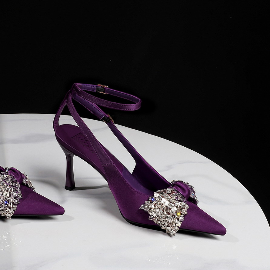 1783223896383_9LIvdF.jpg European American Style Sexy Banquet Double Buckle Rhinestone Bow Pointed Thin Heel Sandals for Women