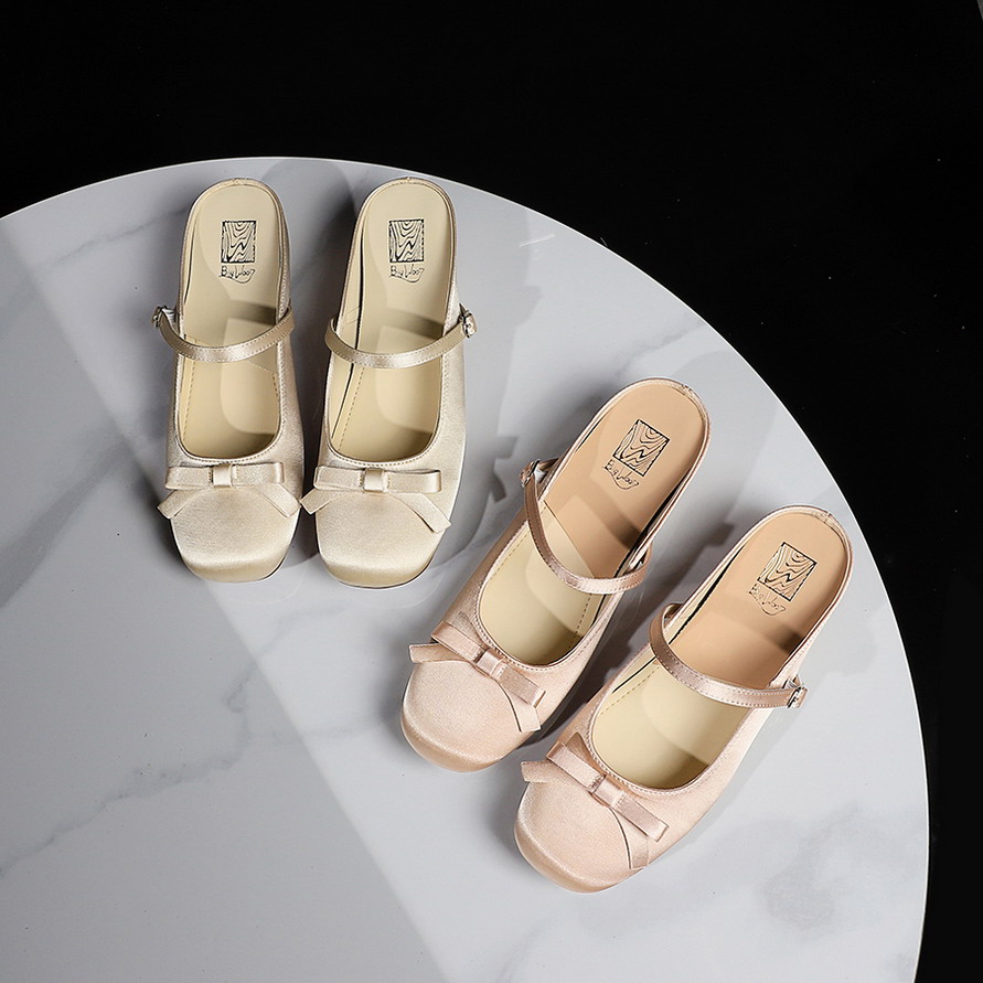1783664114533_hOyezx.jpg French Style Sweet Bow Backless Half Slippers Square Toe Soft Sole Height Increasing Casual Sandals for Women