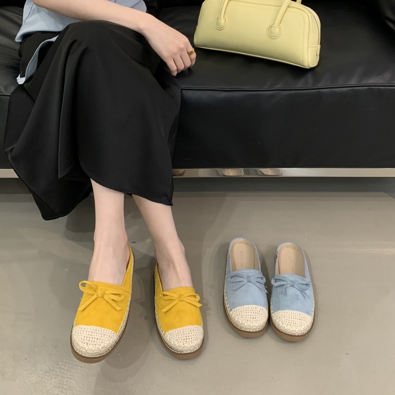 Baotou Half Slippers Women Summer 2025 New Style Lazy Mules One Step Fisherman Shoes